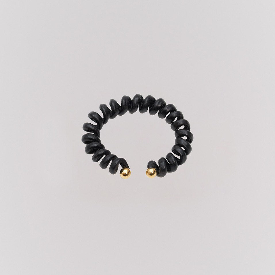 Spiral leather bracelet